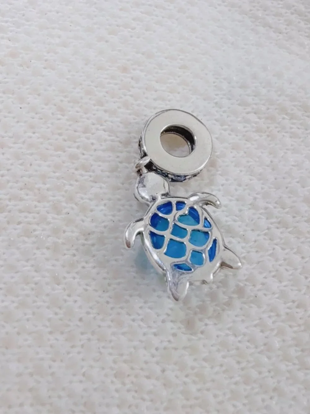 Blue Murano Sea Turtle Dangle Charm Silver Charm For Pandora Bracelet Necklace